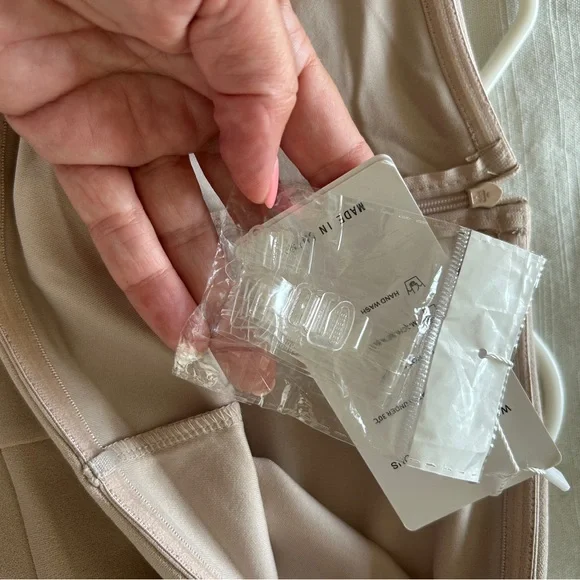 Elegant Tan Jumpsuit with Sexy Leg Slit - Picture 9 of 12